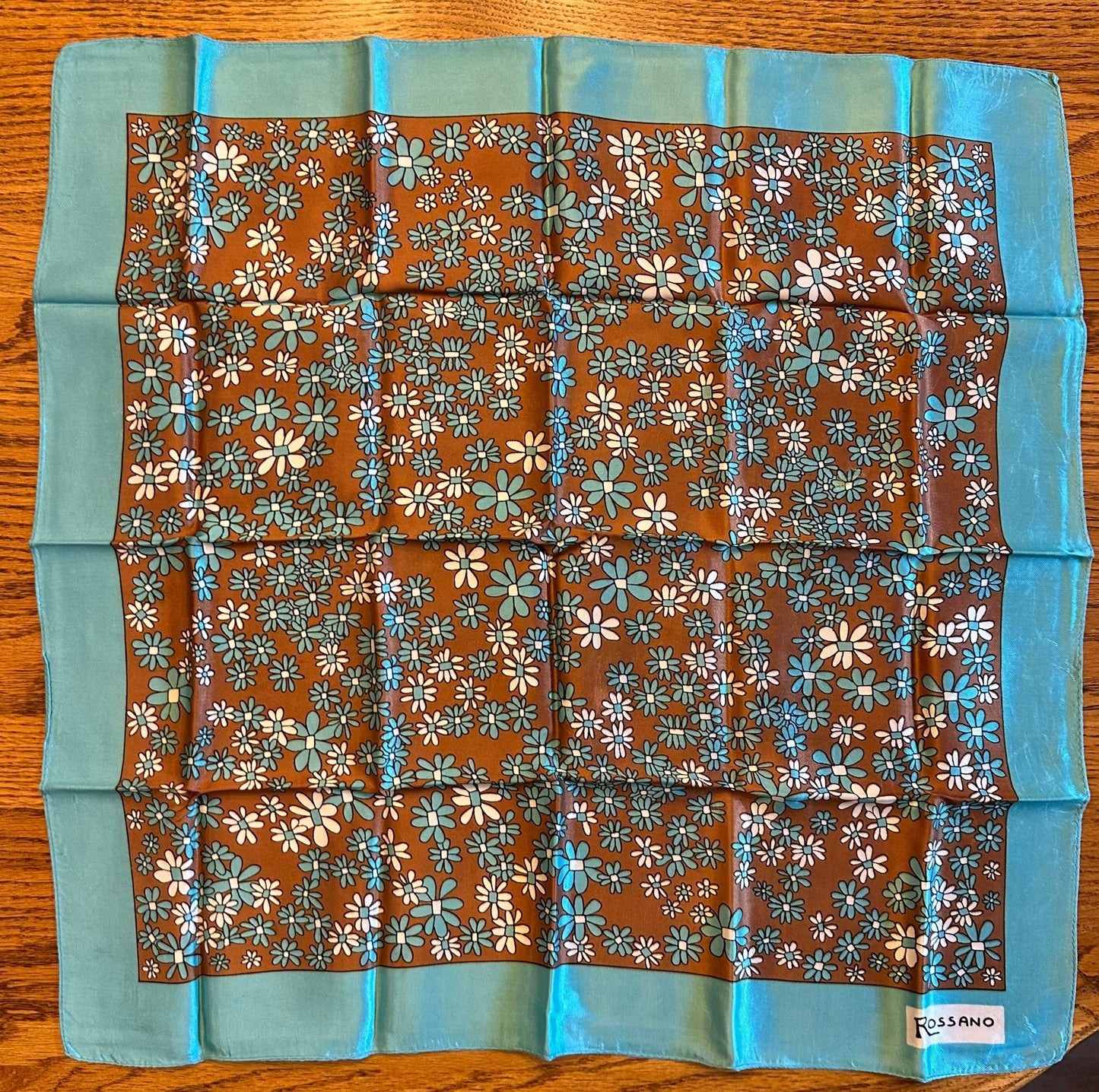 Scarves- Blue & Brown Rossano- Mixed Textiles & Sizes- Lot of 2