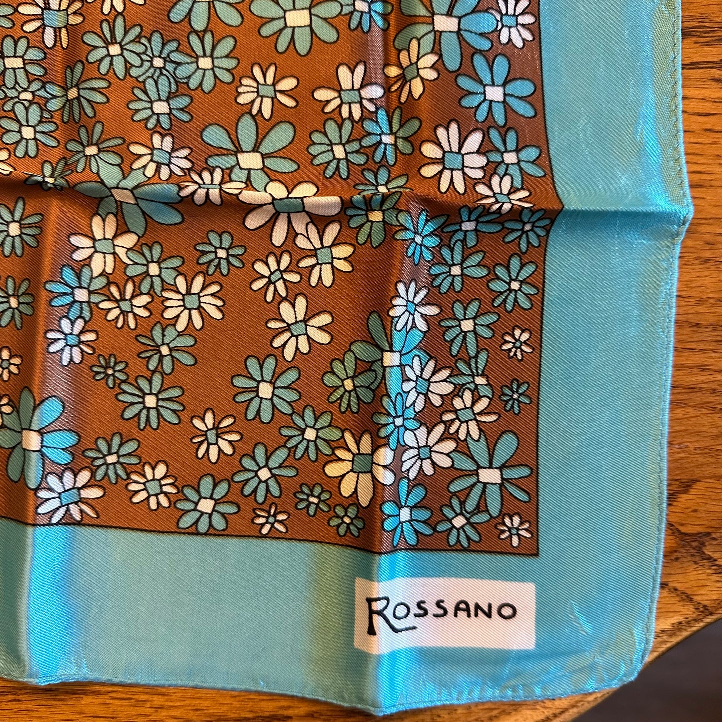 Scarves- Blue & Brown Rossano- Mixed Textiles & Sizes- Lot of 2