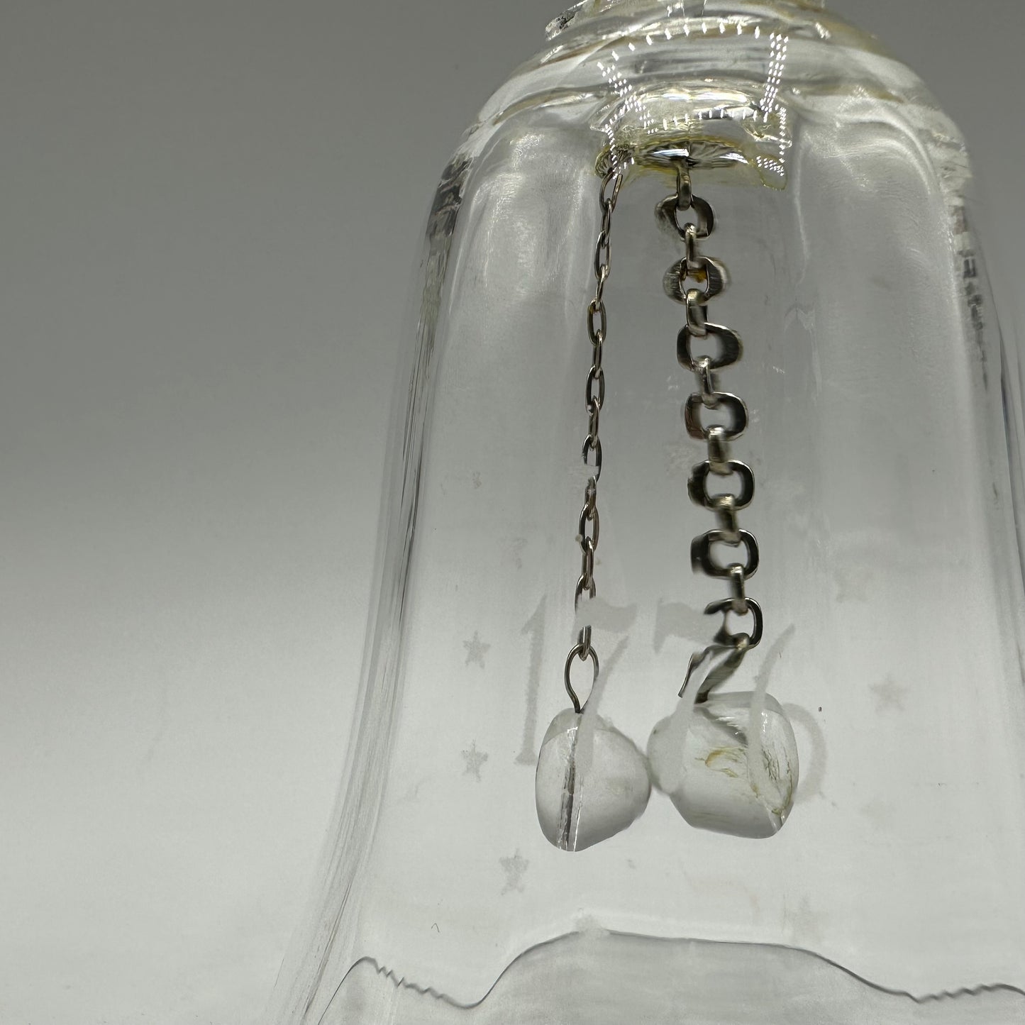Vintage 1776 Frosted Crystal Bell