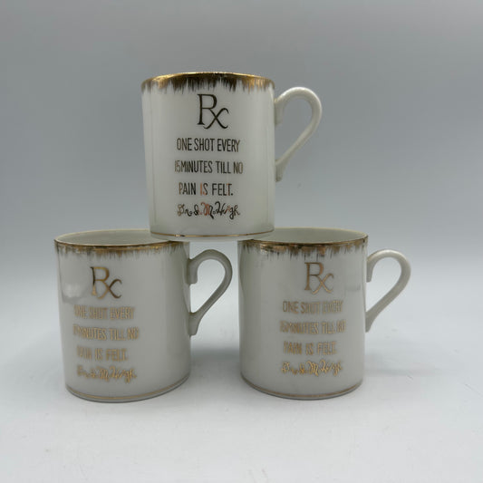 Vintage Porcelain Shot Mugs, Set of 3