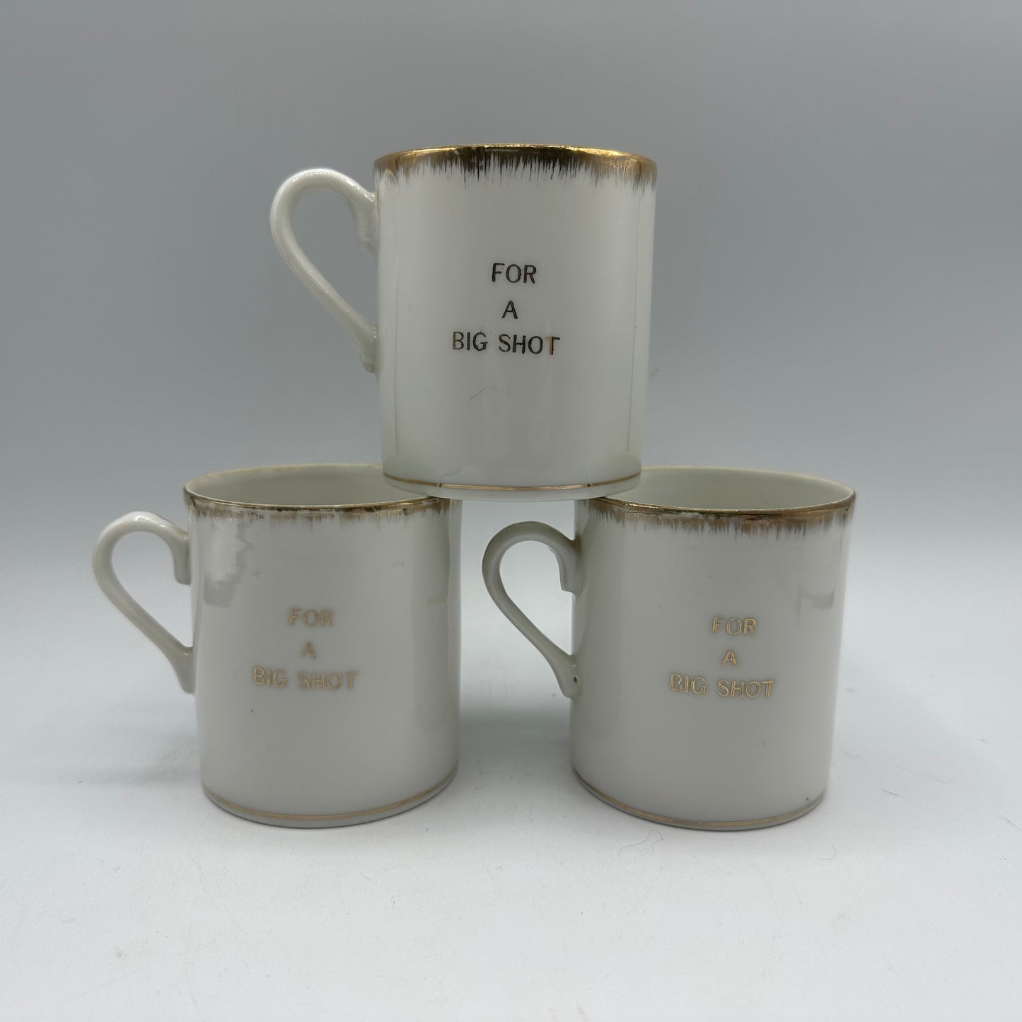 Vintage Porcelain Shot Mugs, Set of 3