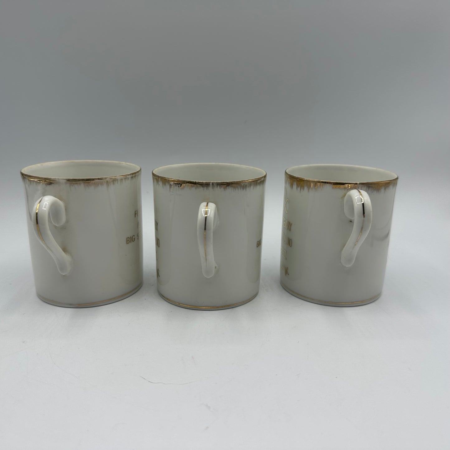 Vintage Porcelain Shot Mugs, Set of 3