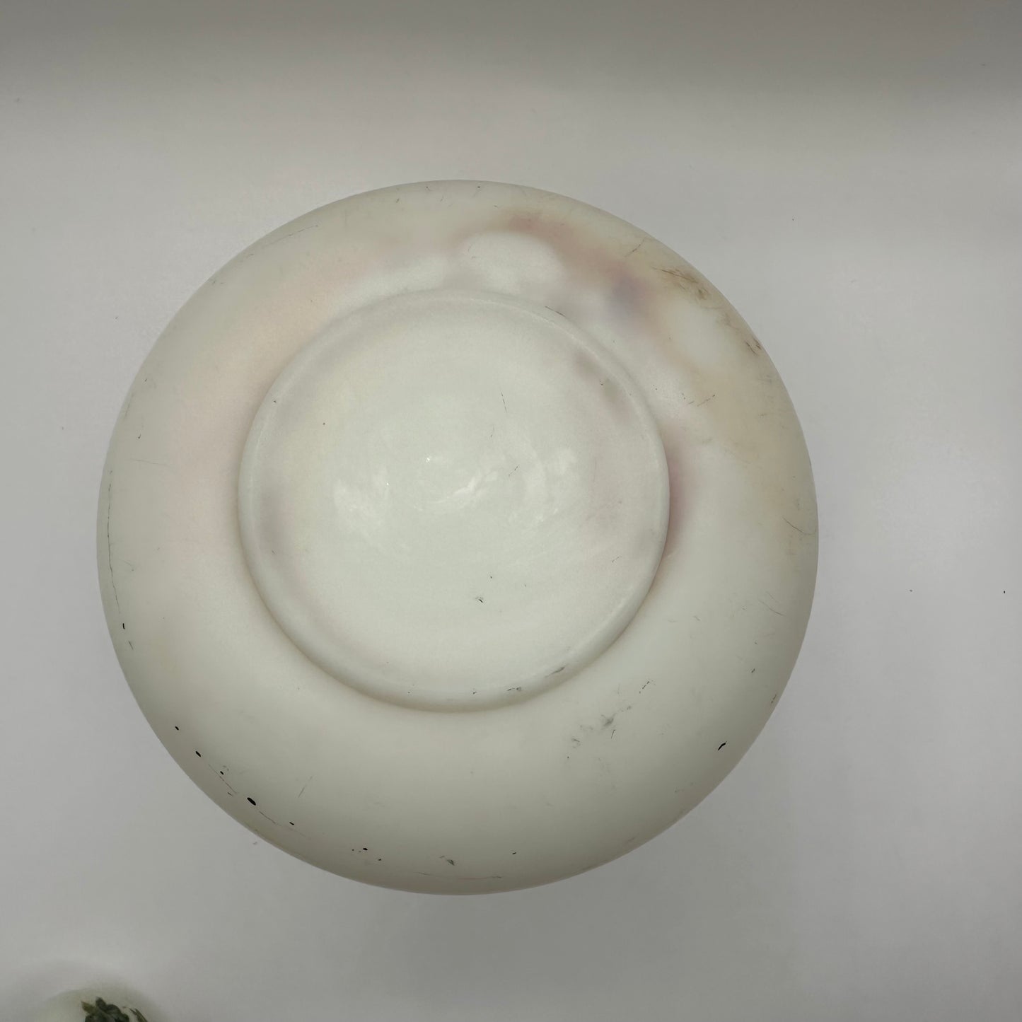 Victorian Milk Glass Vanity or Barber Shop Perfume Bottle, Handpainted