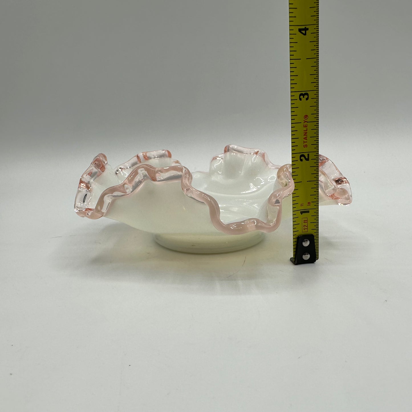 Fenton Rose Crest Milk Glass Bon Bon Dish 5"