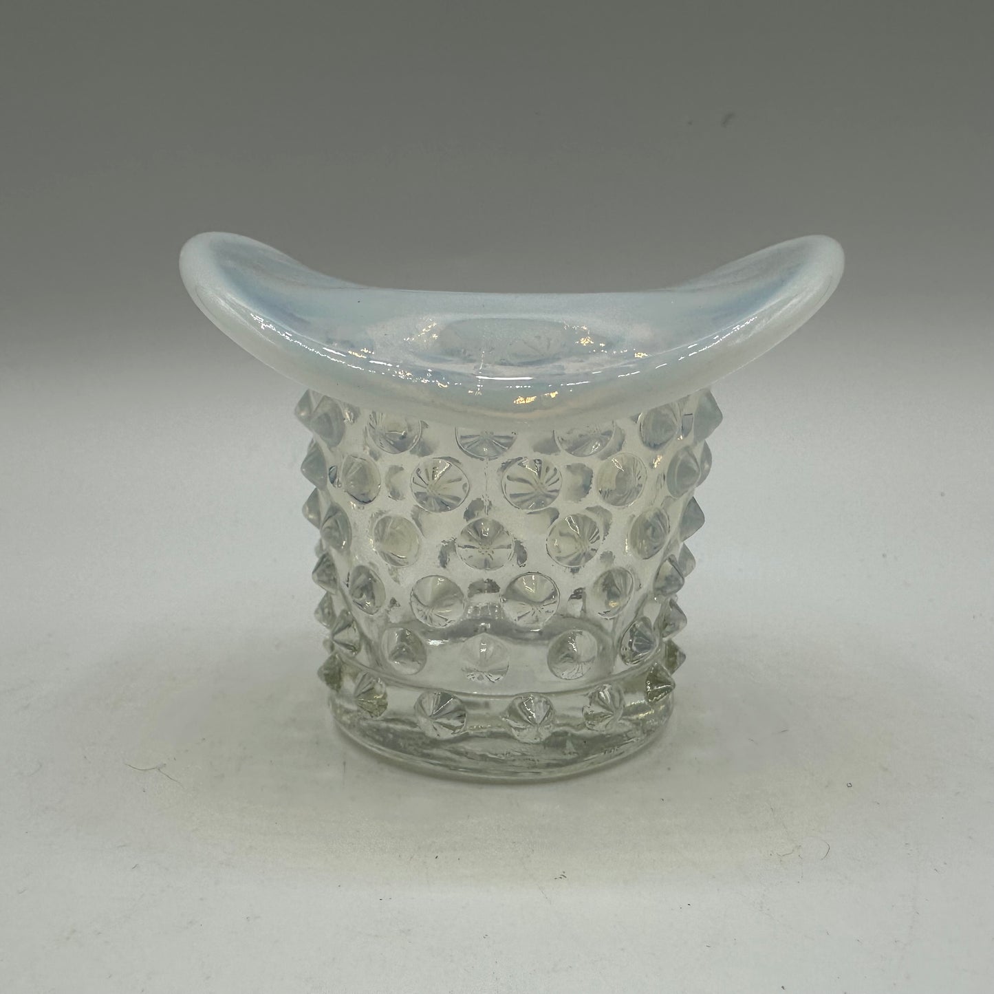 Fenton White Opalescent Hobnail Top Hat Toothpick Holder