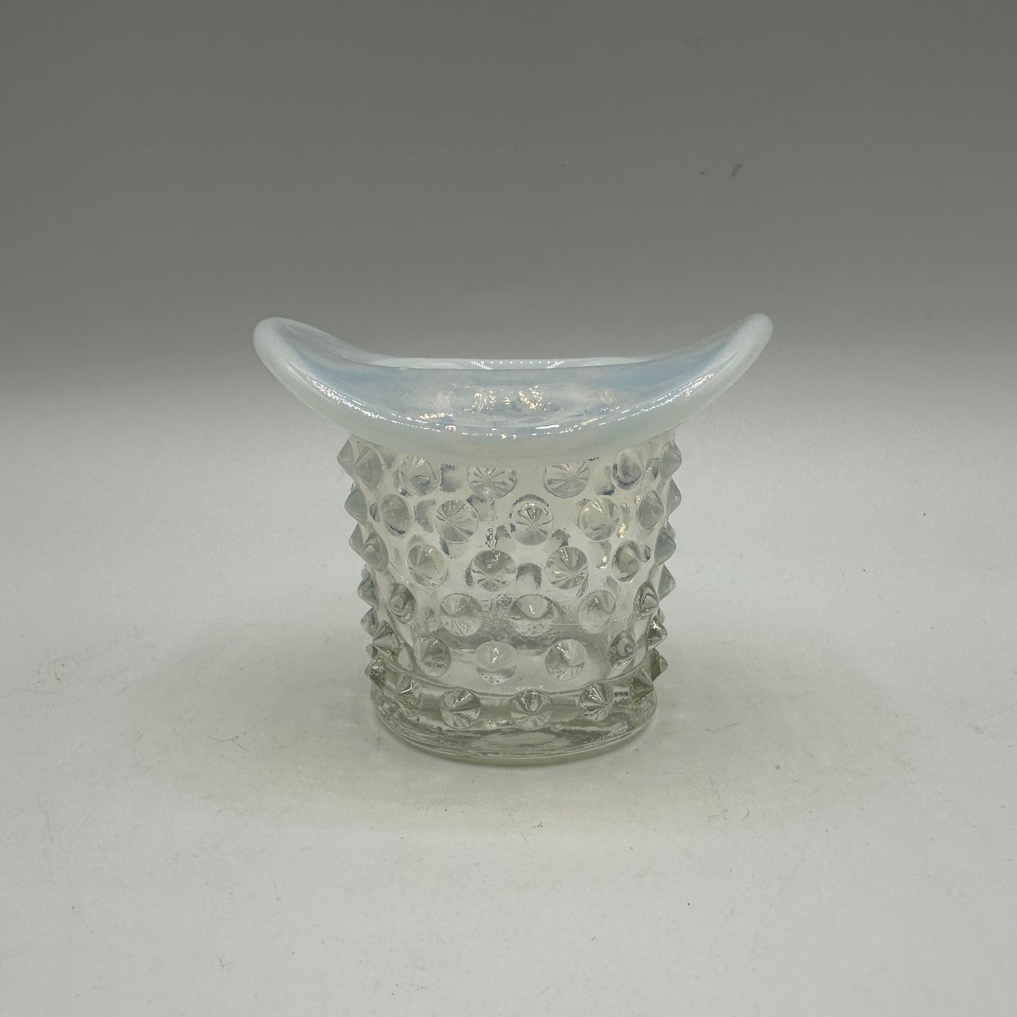 Fenton White Opalescent Hobnail Top Hat Toothpick Holder