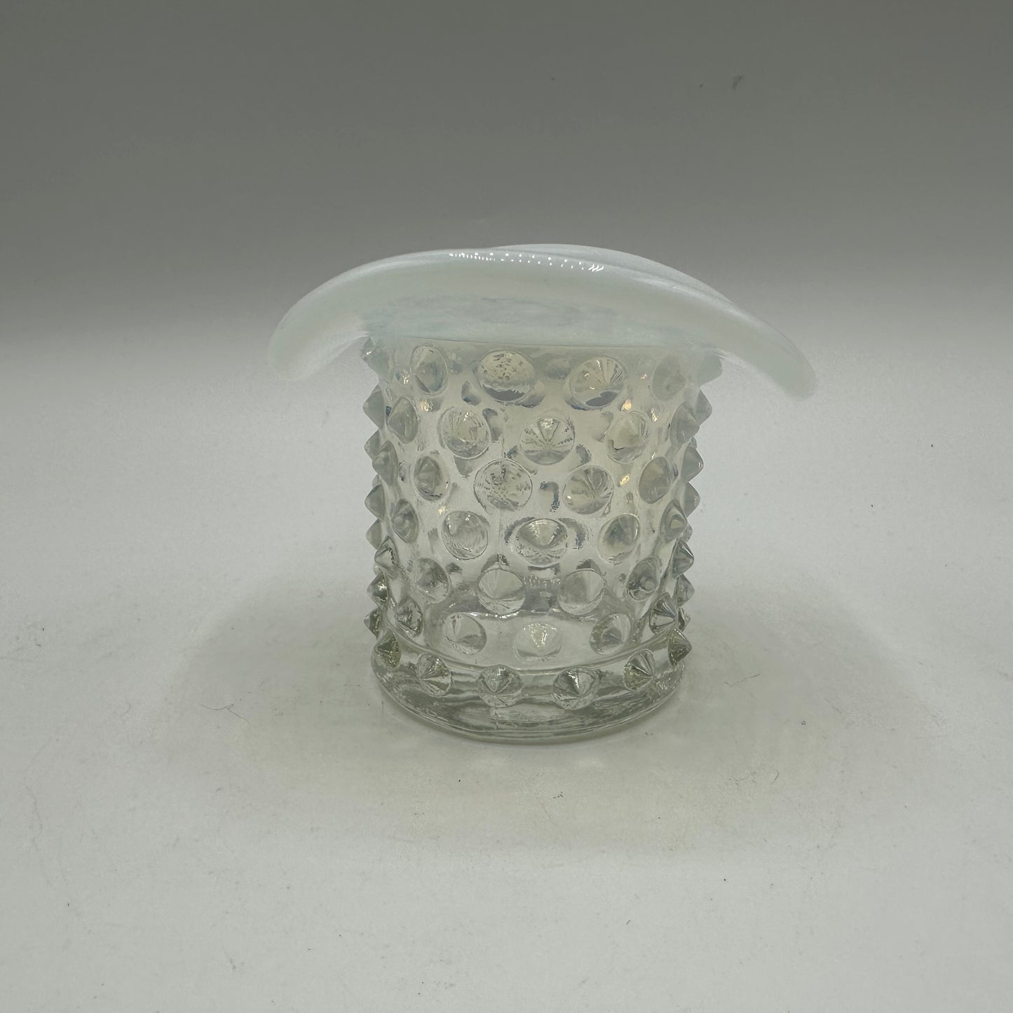 Fenton White Opalescent Hobnail Top Hat Toothpick Holder