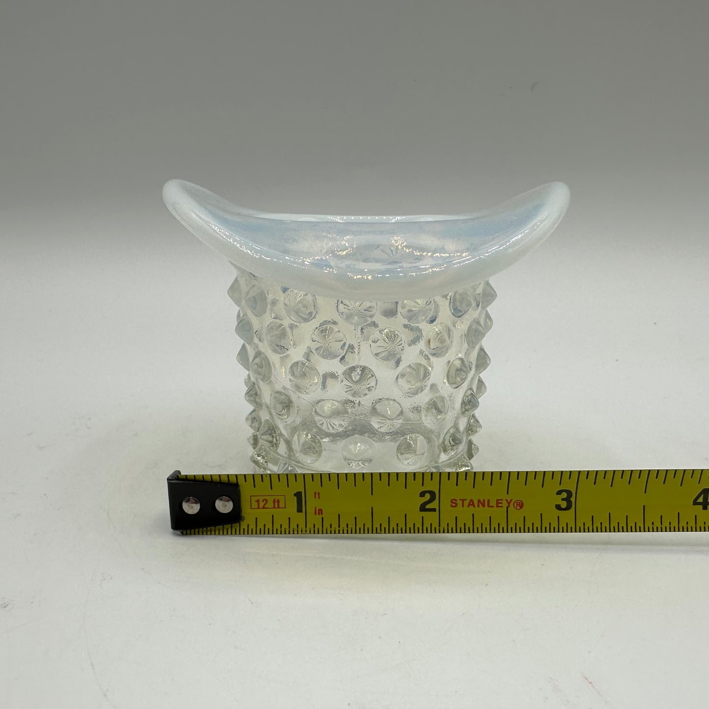 Fenton White Opalescent Hobnail Top Hat Toothpick Holder