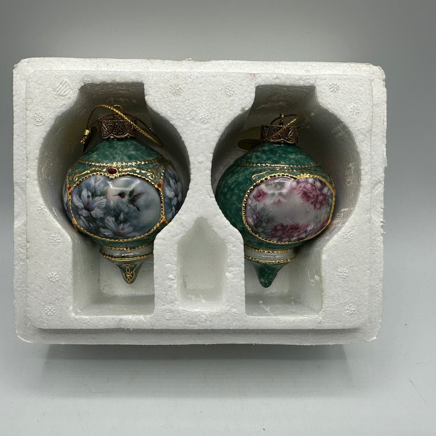 Lena Liu's Treasury of Jeweled Hummingbird Ornaments, Set of 2, COA