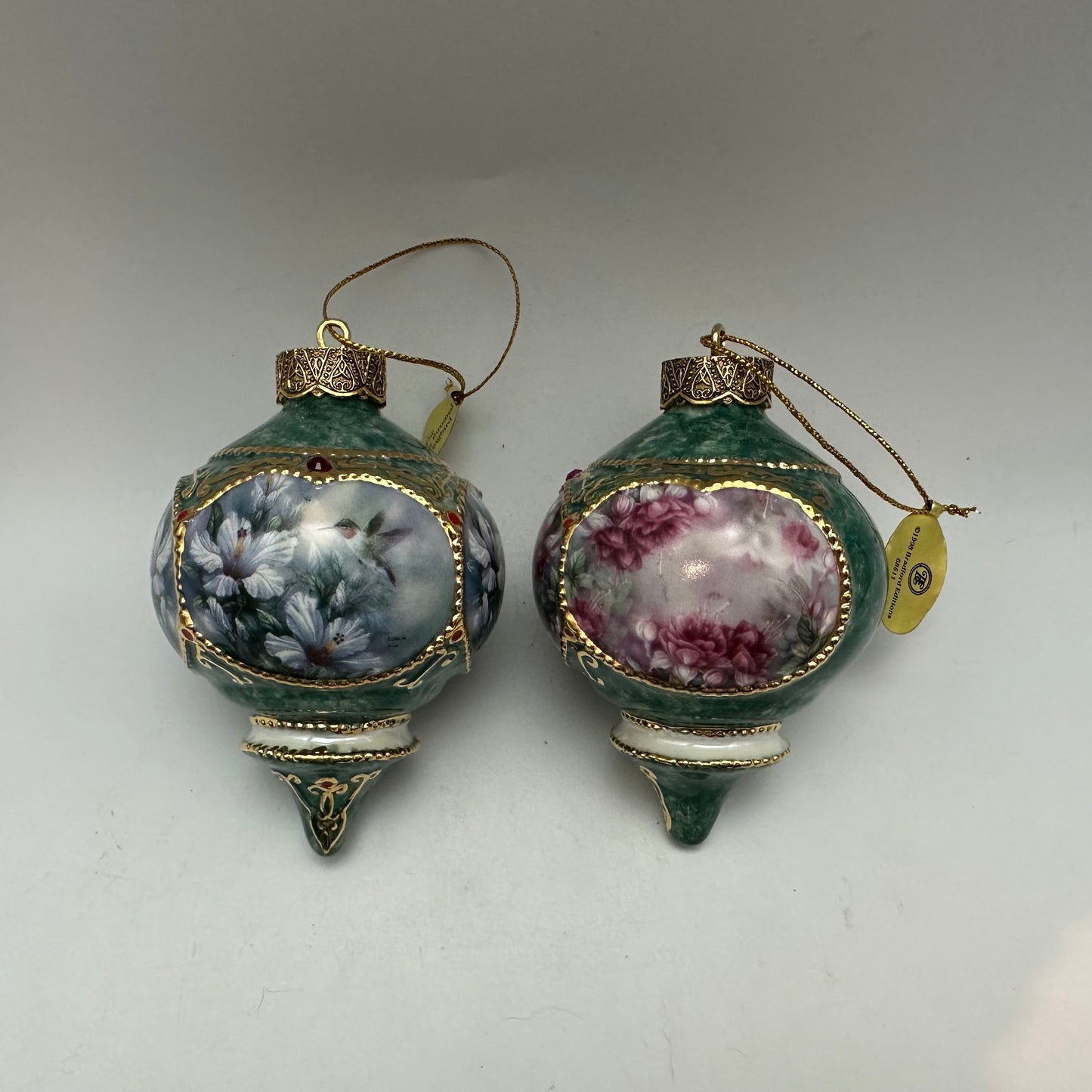 Lena Liu's Treasury of Jeweled Hummingbird Ornaments, Set of 2, COA