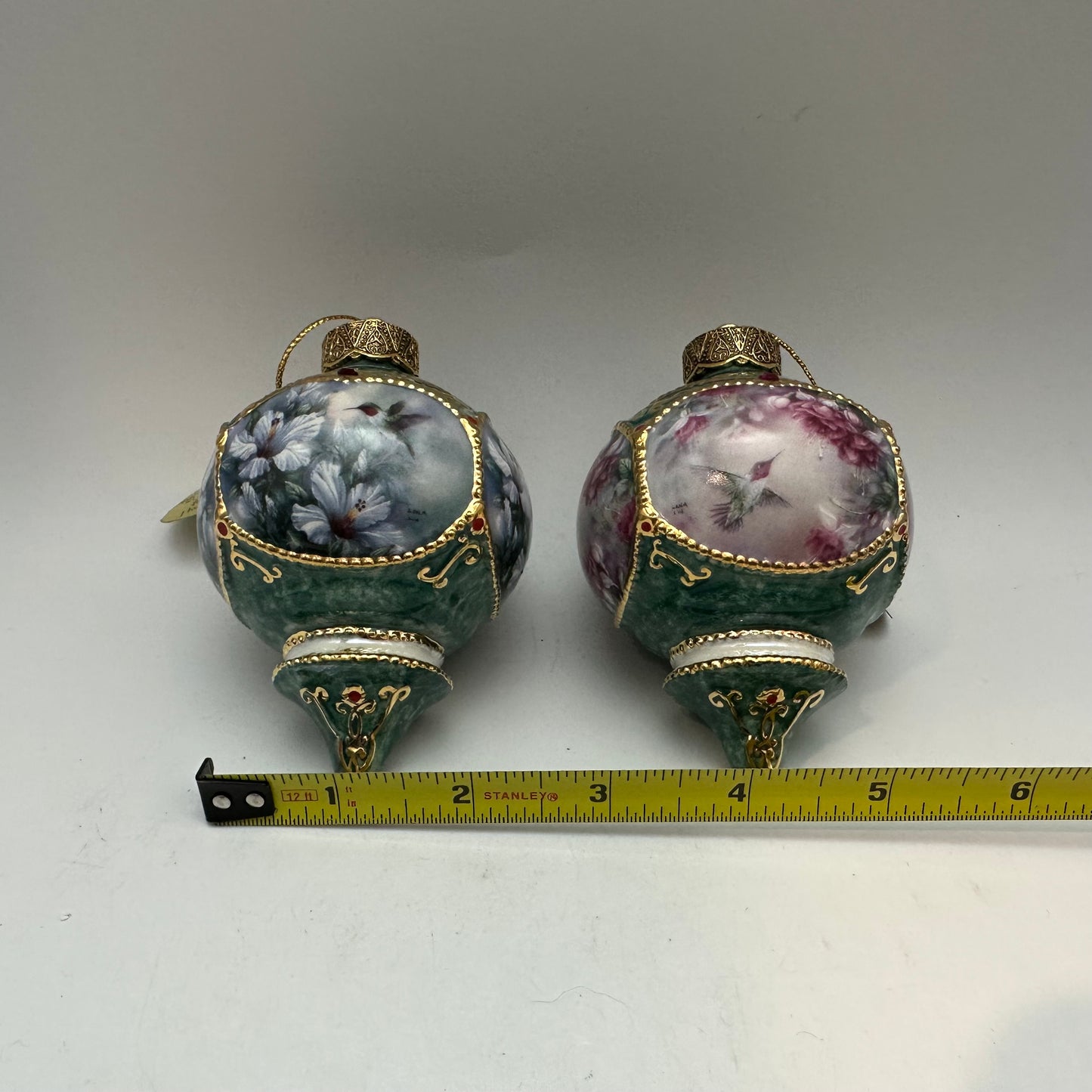 Lena Liu's Treasury of Jeweled Hummingbird Ornaments, Set of 2, COA