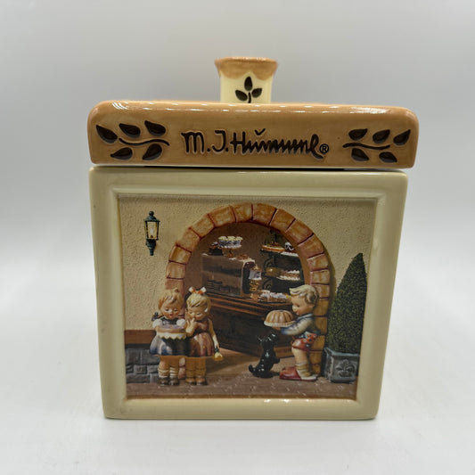 M.J. Hummel Square Cannister "Happy Birthday, Begging His Share"