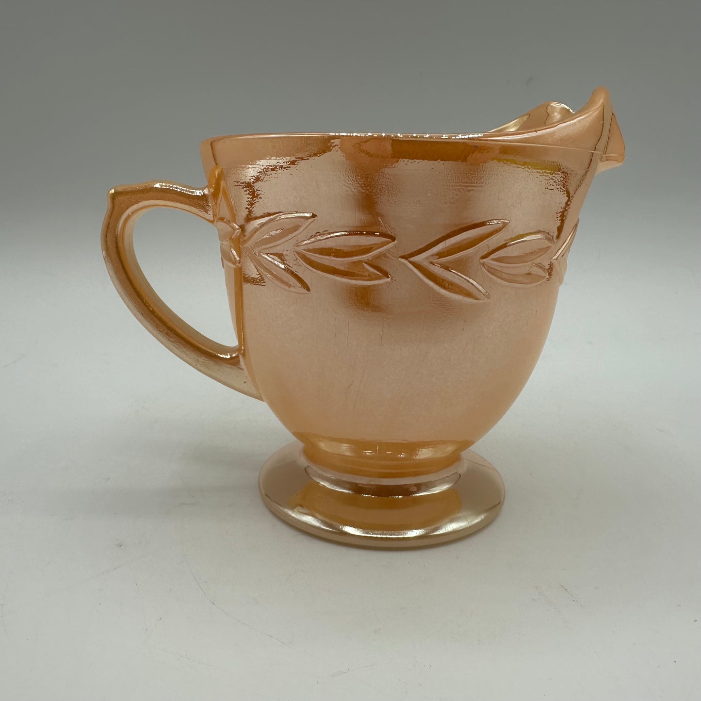 Fire King Ovenware Creamer, Peach Luster