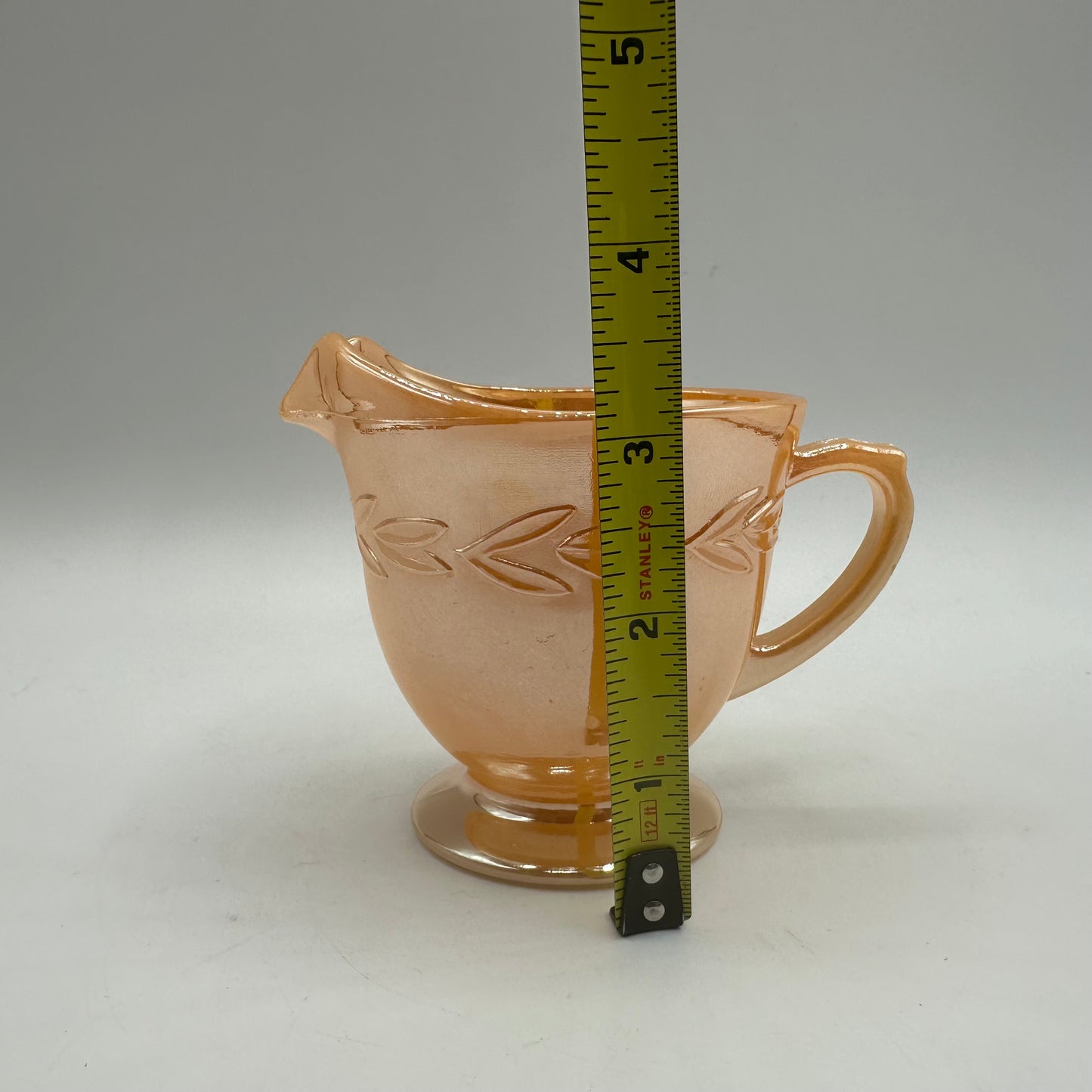 Fire King Ovenware Creamer, Peach Luster