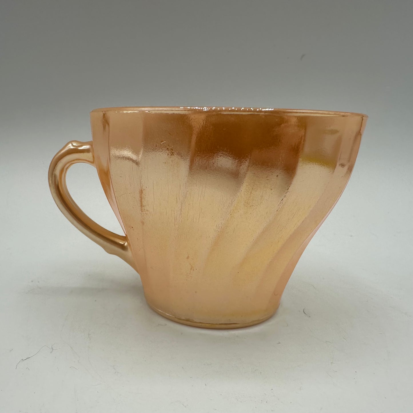 Anchor Hocking Fire King Peach Lustre Swirl Cup