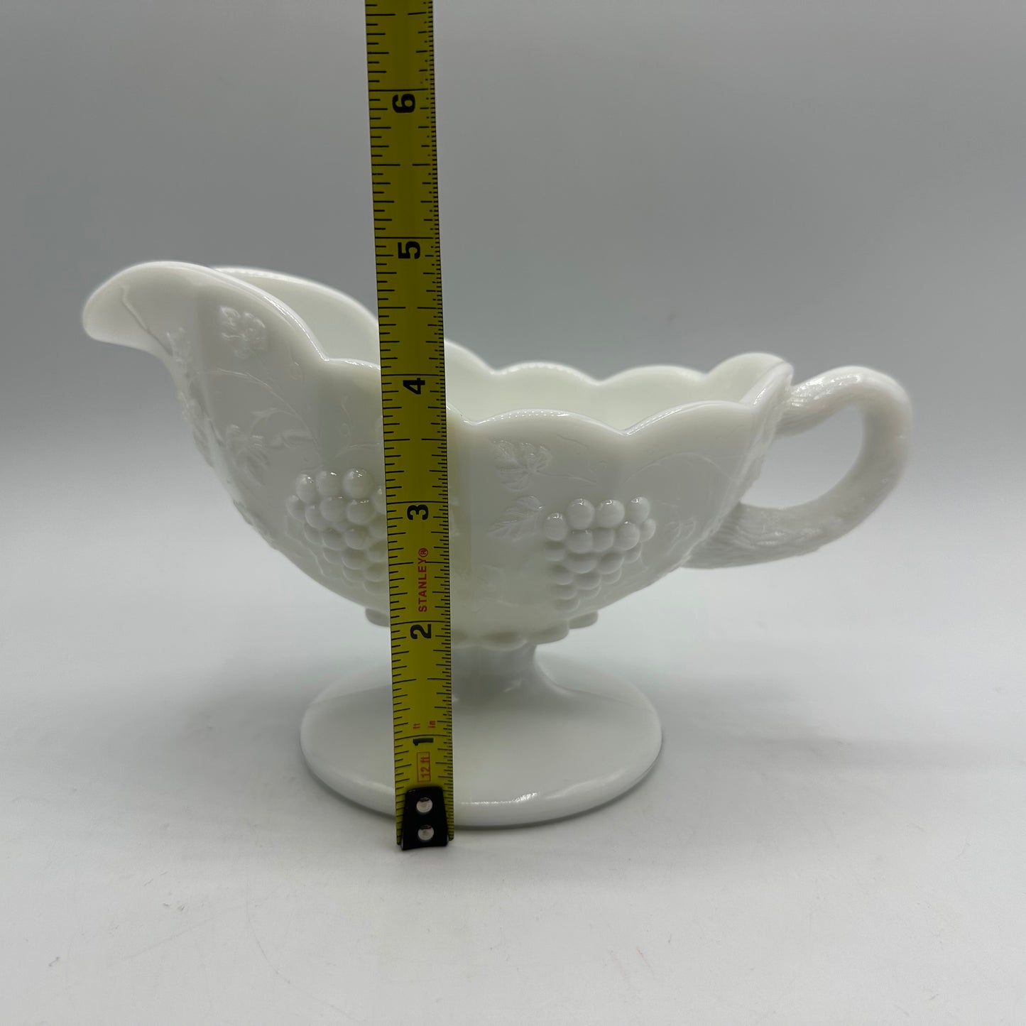 Westmoreland White Milk Panel Grape Gravy Boat