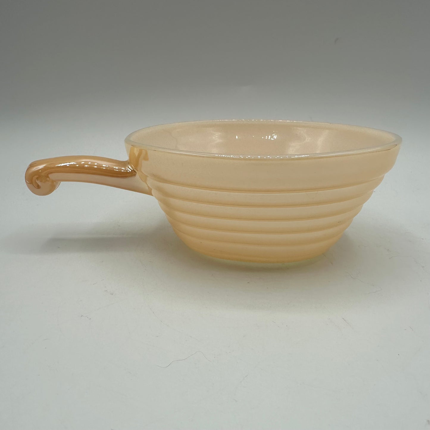 Fire King Peach Luster Beehive Handled Soup Bowl, Set of 3 1950s