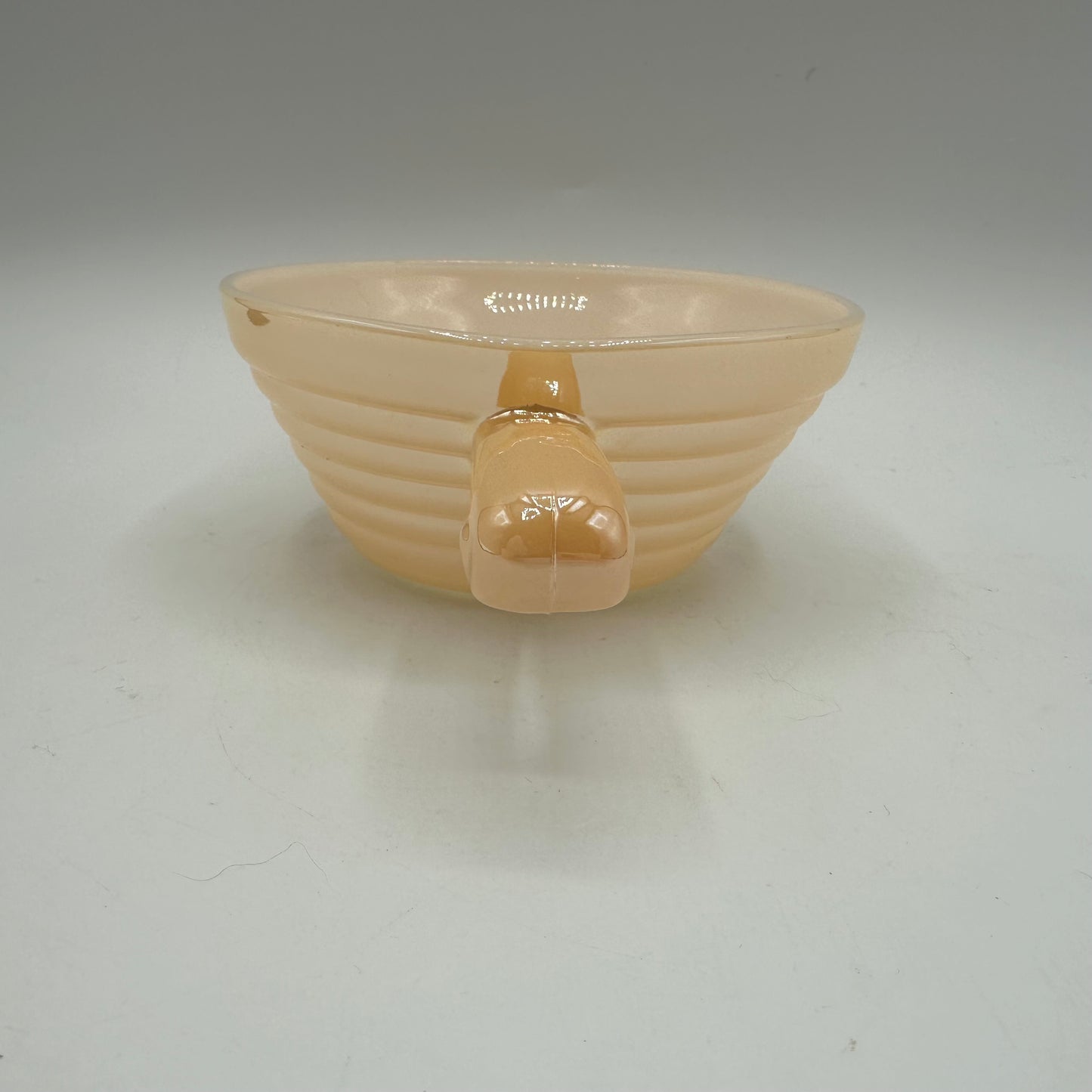 Fire King Peach Luster Beehive Handled Soup Bowl, Set of 3 1950s