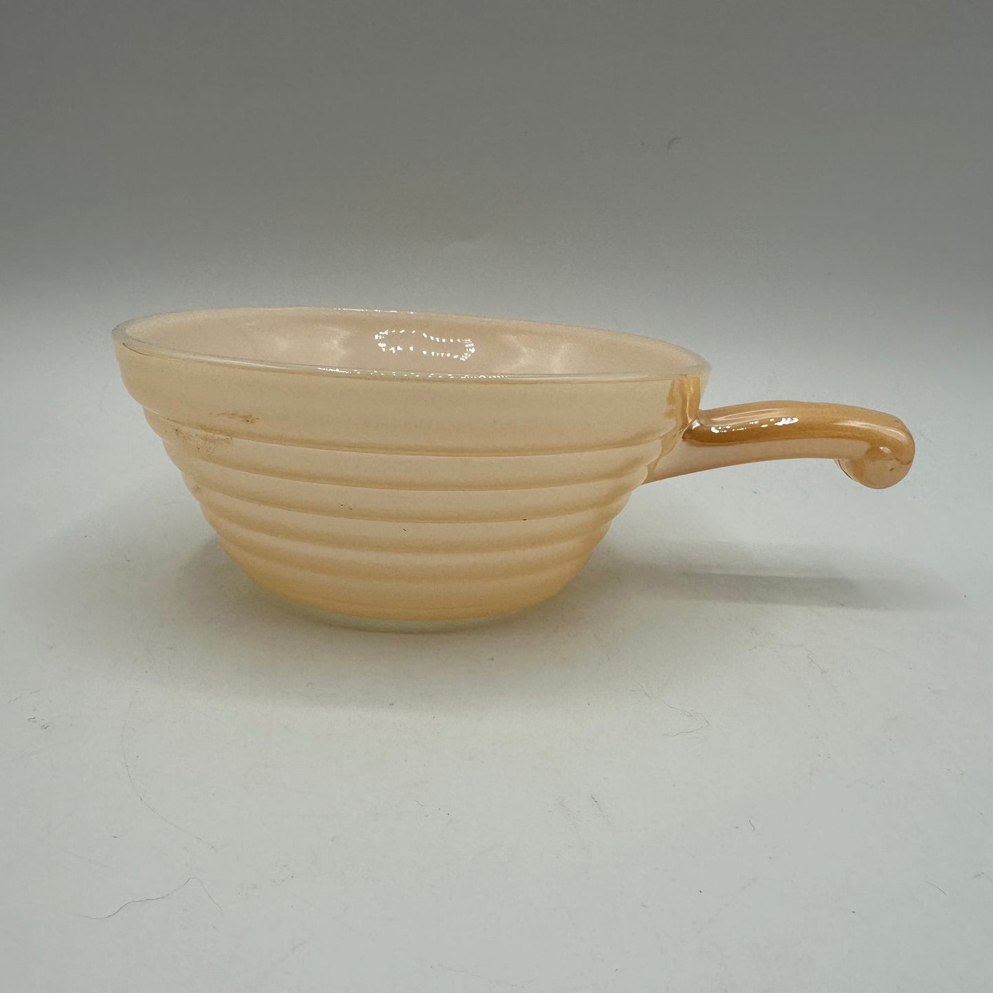 Fire King Peach Luster Beehive Handled Soup Bowl, Set of 3 1950s