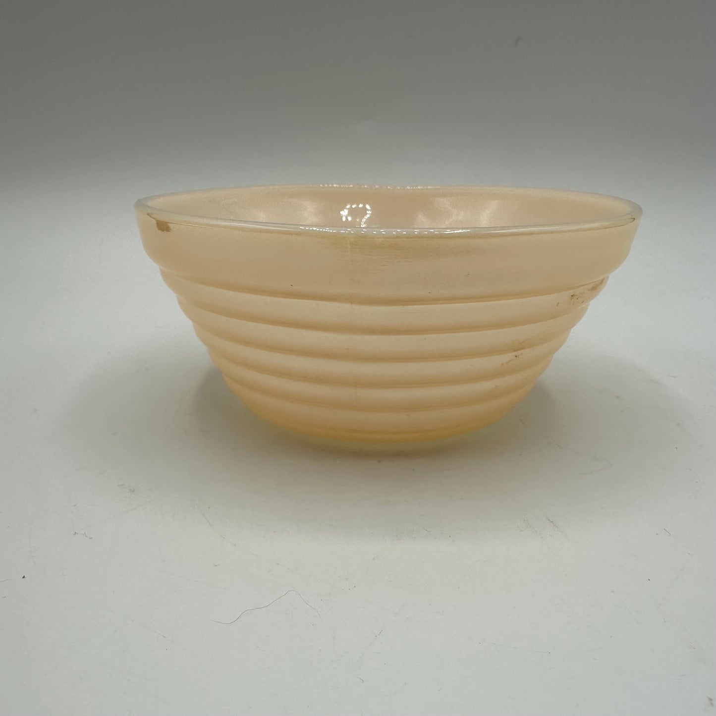 Fire King Peach Luster Beehive Handled Soup Bowl, Set of 3 1950s