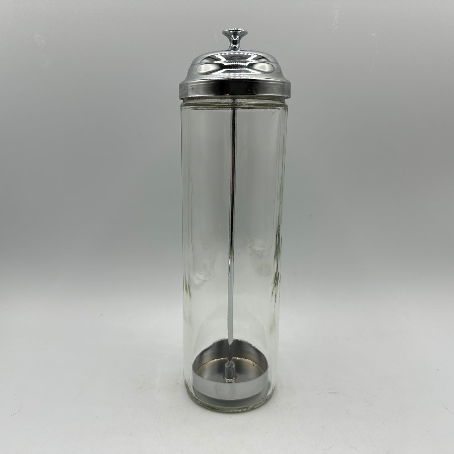 Glass & Chrome Retro Fountain Straw Dispenser