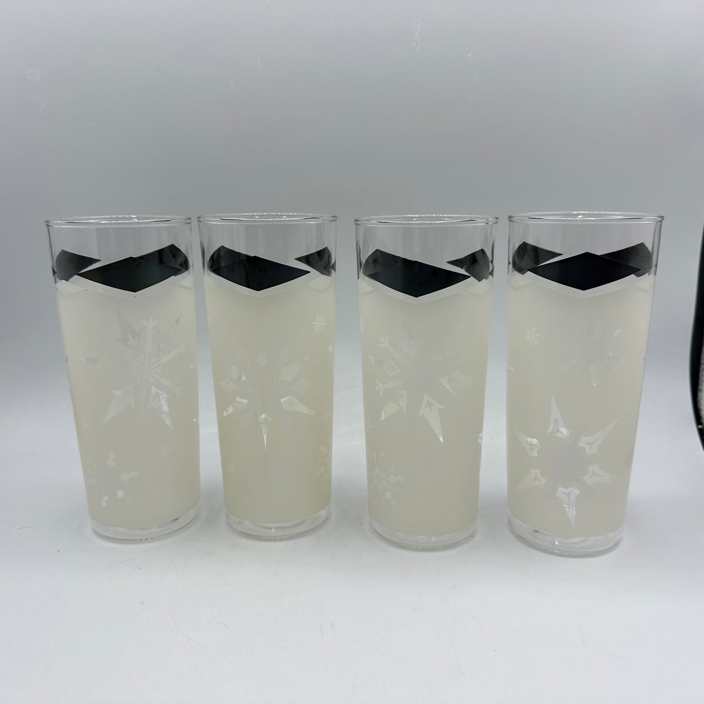 Libbey Frosted Snowflake Glasses, set of 4