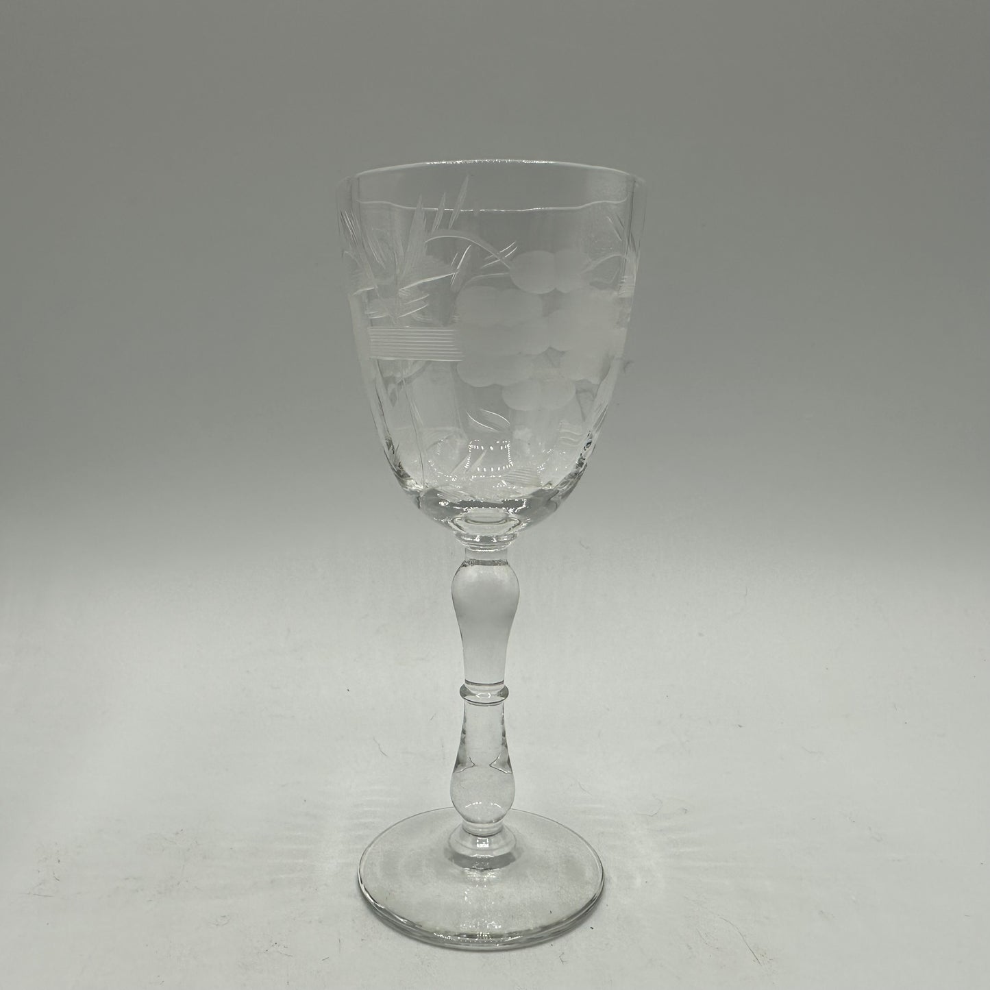 Cordial Glasses Etched Grape Design, Set of 5