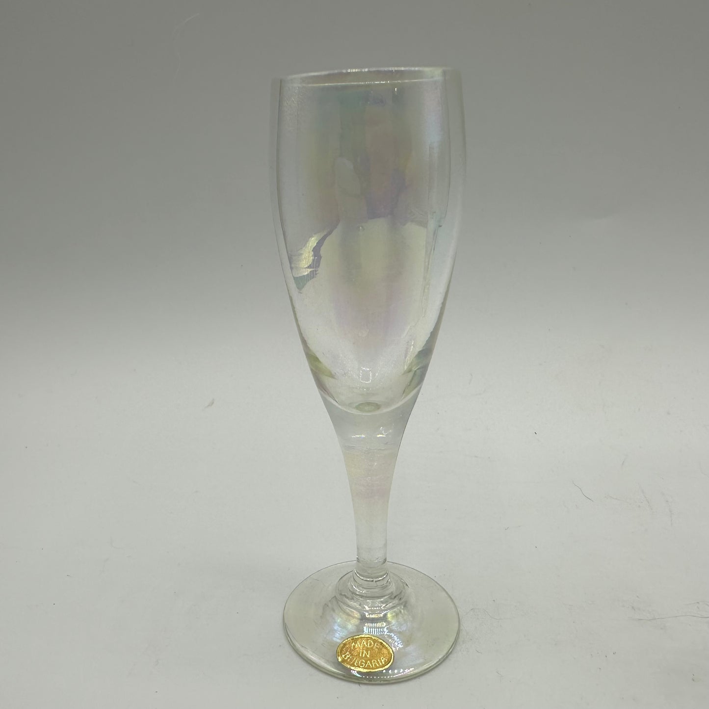 Stemmed Cordial Glasses, Bulgaria, Irridescent, Set of 3