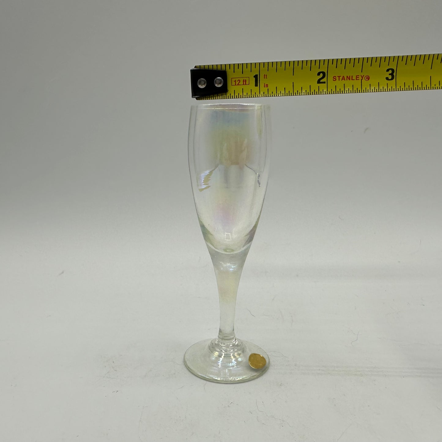 Stemmed Cordial Glasses, Bulgaria, Irridescent, Set of 3