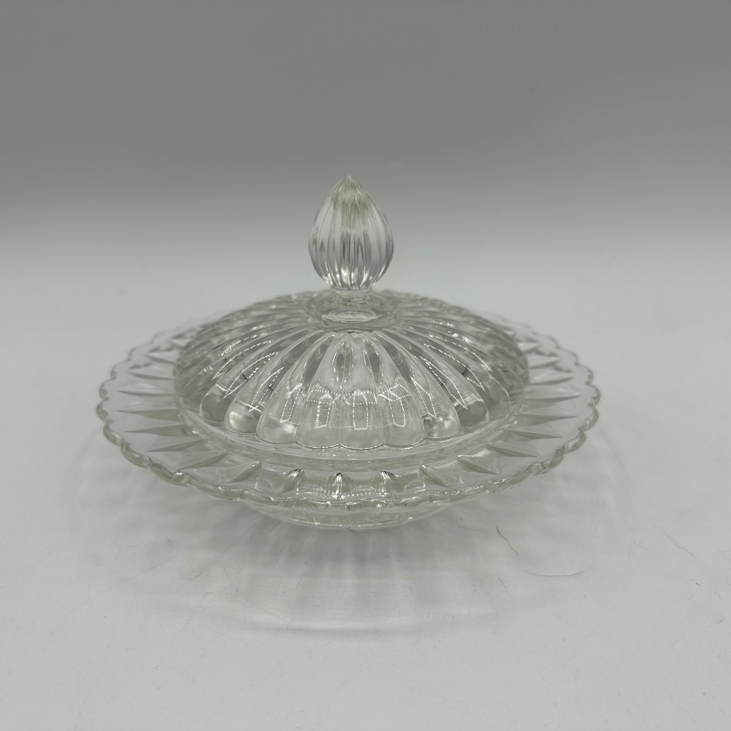 Clear Glass Round Domed Butter dish