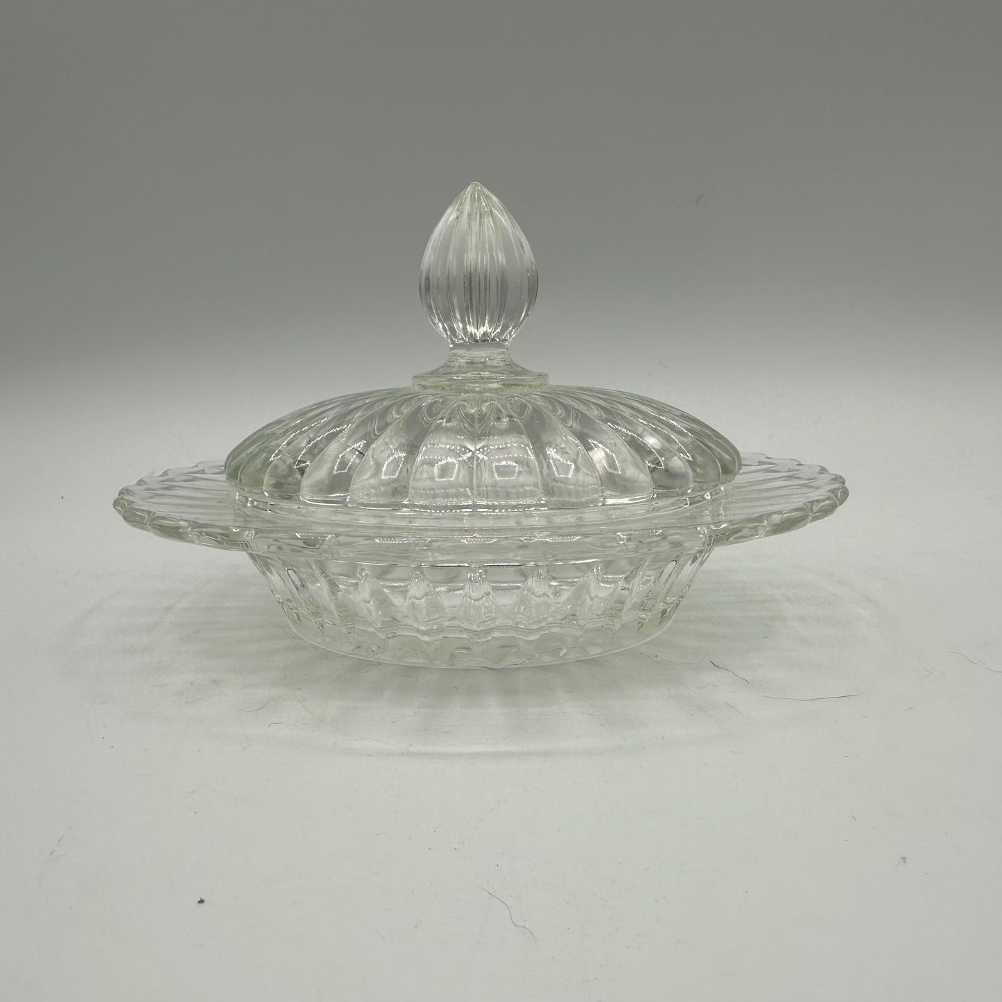 Clear Glass Round Domed Butter dish