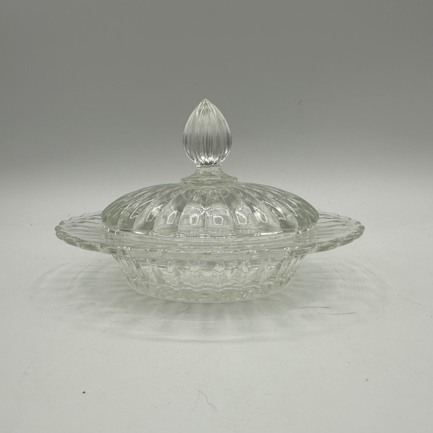 Clear Glass Round Domed Butter dish