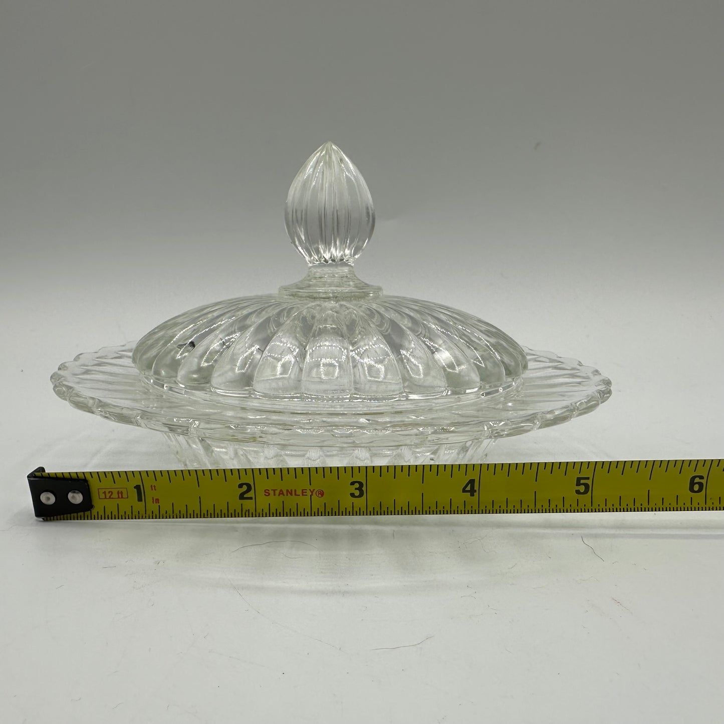 Clear Glass Round Domed Butter dish