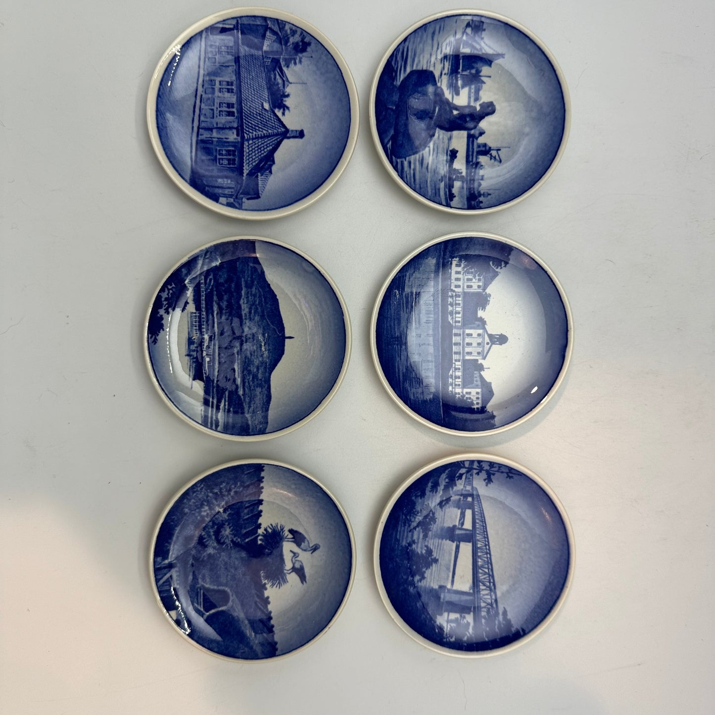 Royal Copenhagen Denmark Plaquettes Mini Decorative Plates, Set of 6