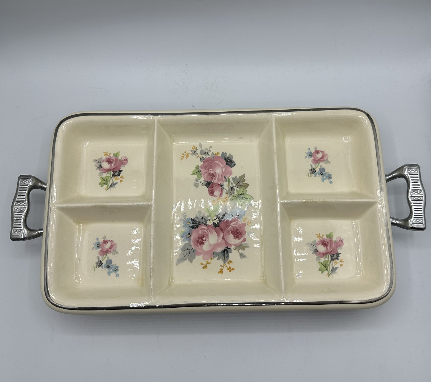 Ovenproof 5 Section Serving Dish With Metal Stand