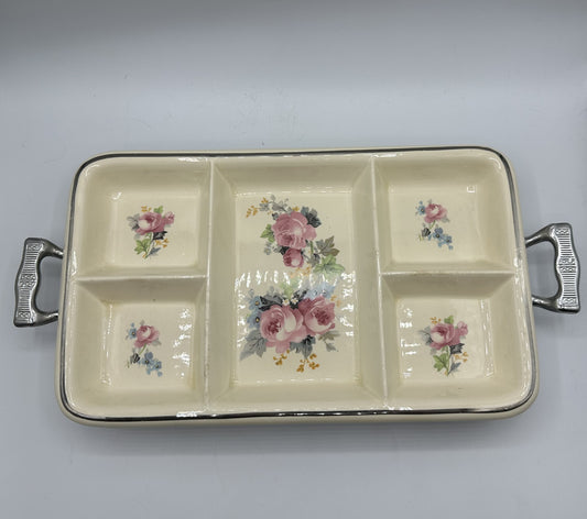 Ovenproof 5 Section Serving Dish With Metal Stand