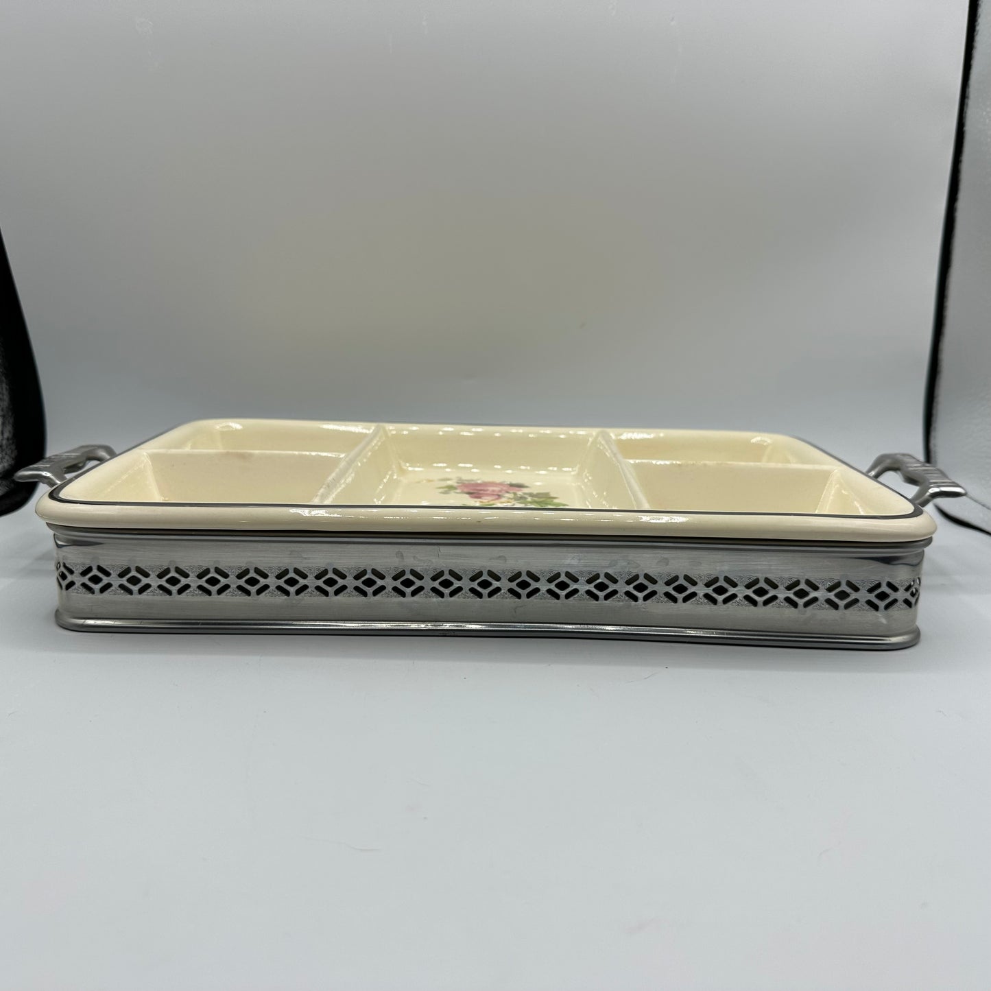 Ovenproof 5 Section Serving Dish With Metal Stand