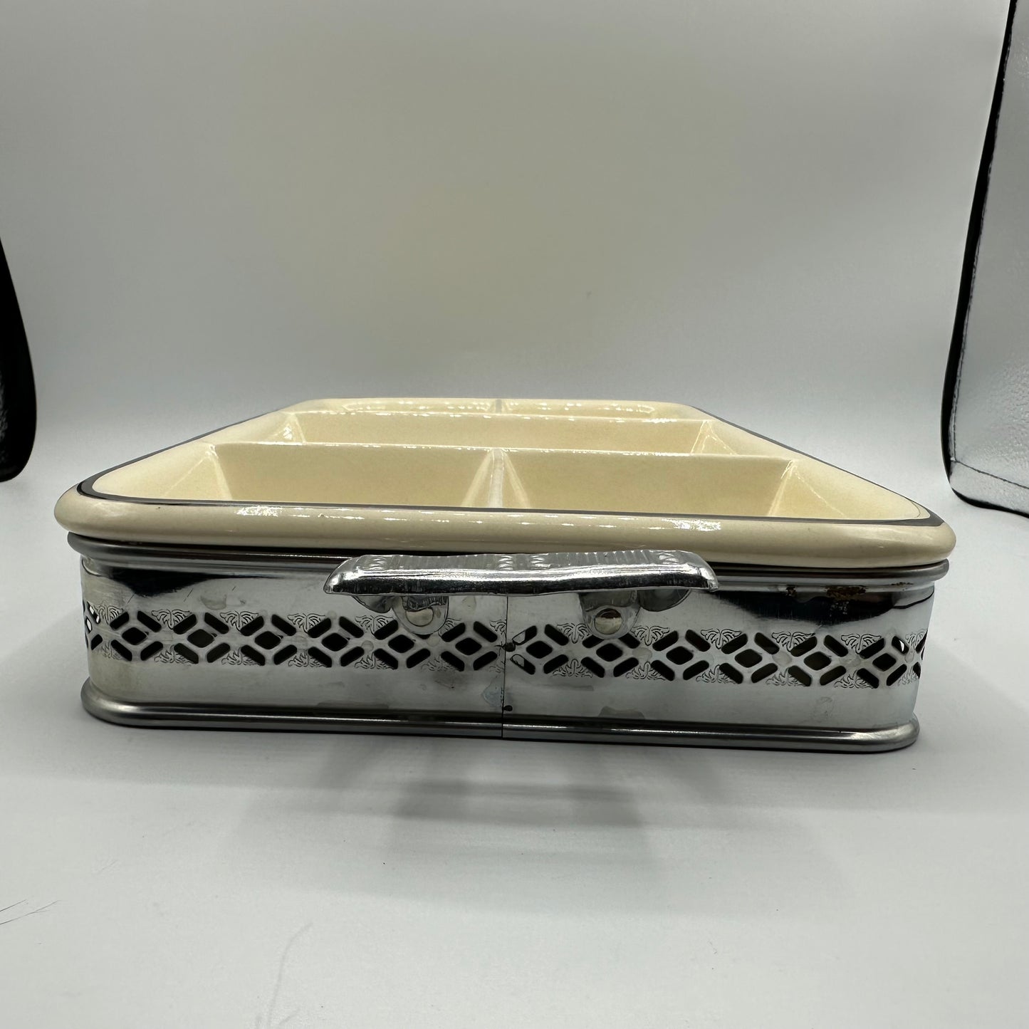 Ovenproof 5 Section Serving Dish With Metal Stand