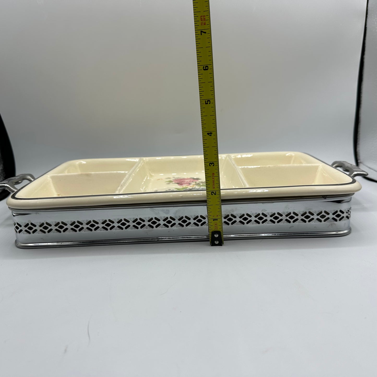 Ovenproof 5 Section Serving Dish With Metal Stand