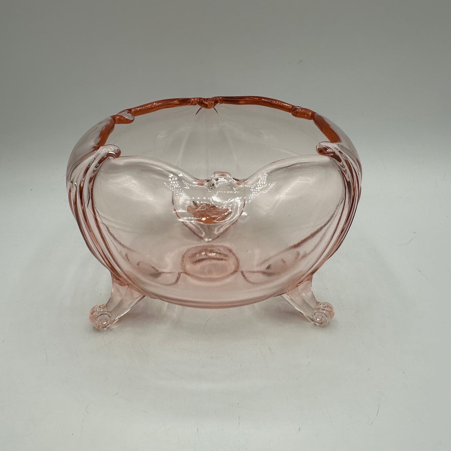 Lancaster Petal Pink 4" 3 Toed Rose Bowl 1930s