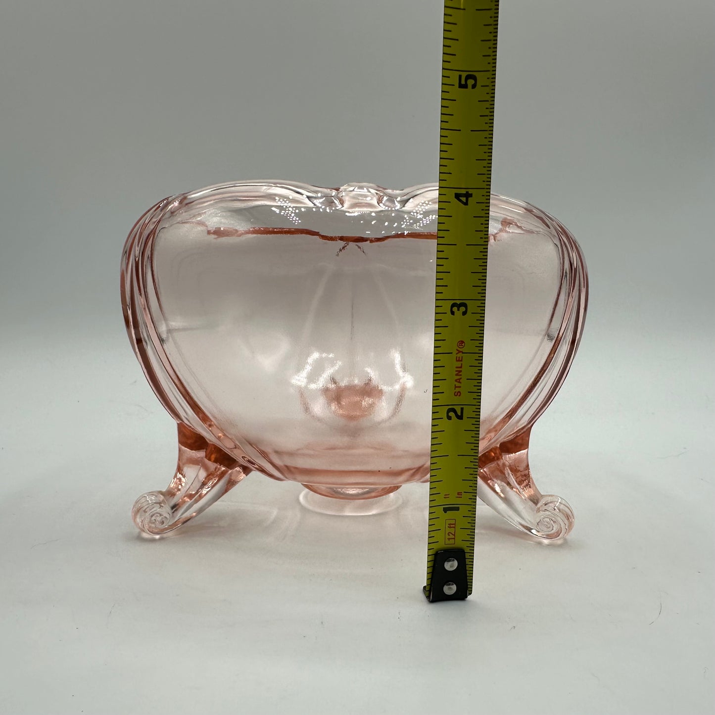 Lancaster Petal Pink 4" 3 Toed Rose Bowl 1930s