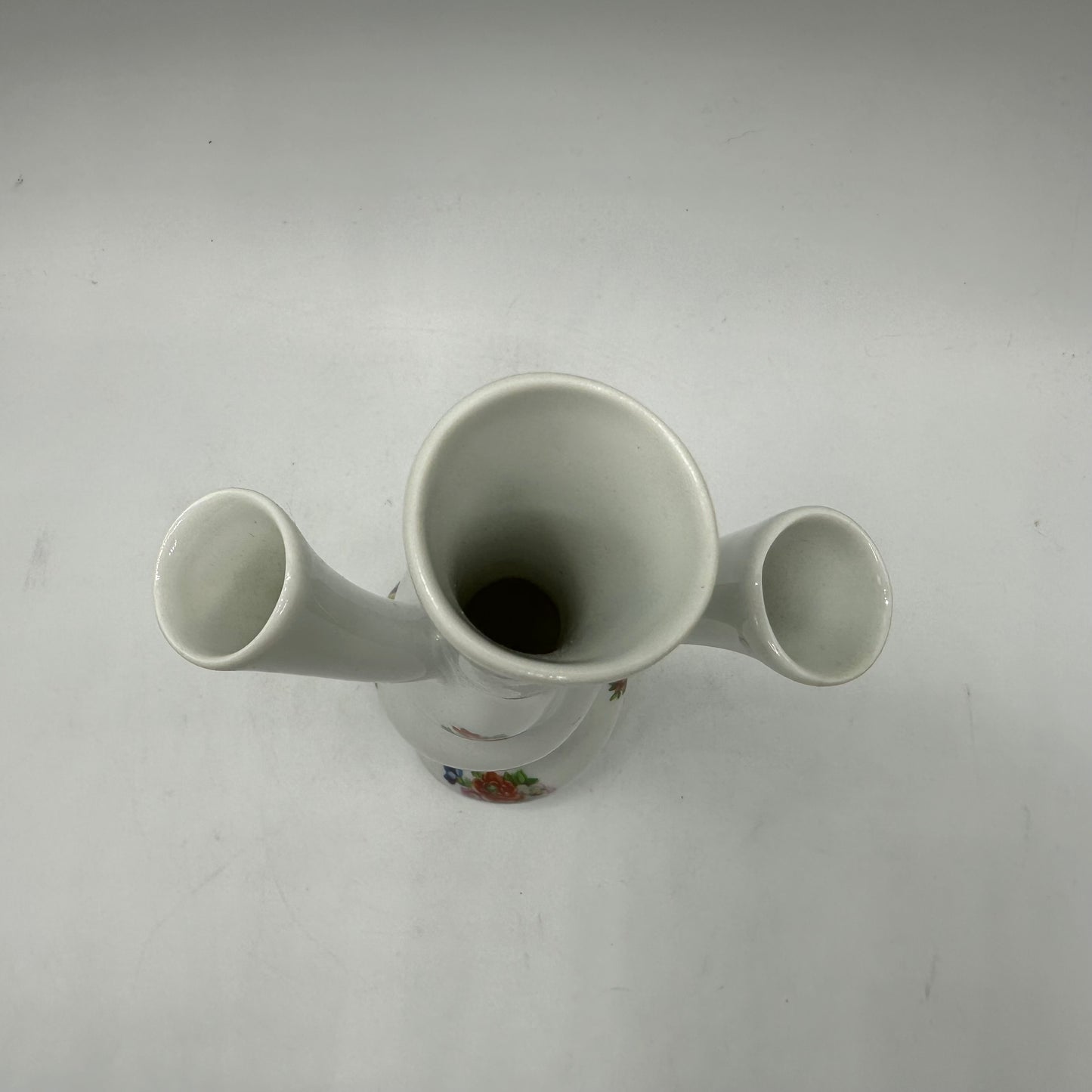 Limoges LEC 3 Finger Bud Vase, Floral Pattern