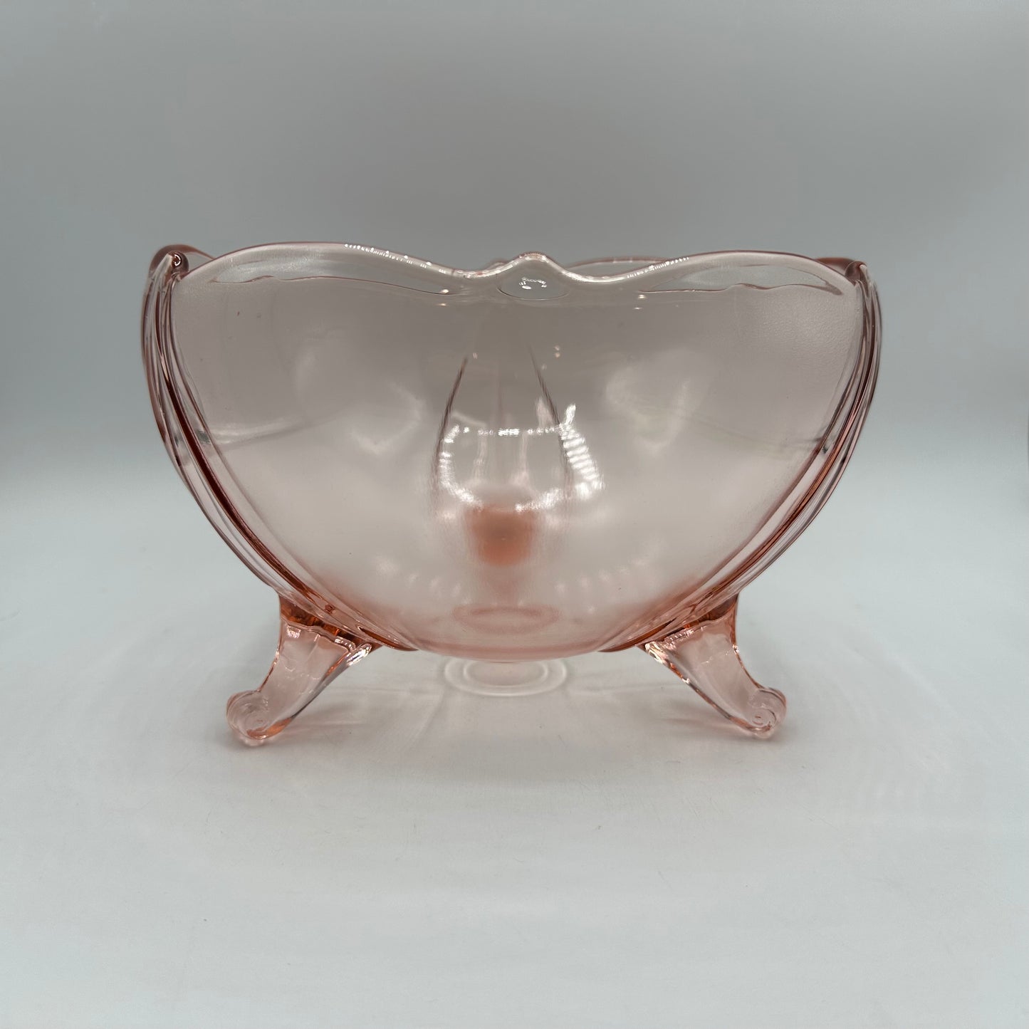 Lancaster Petal Pink 5 1/2" 3 Toed Rose Bowl 1930s