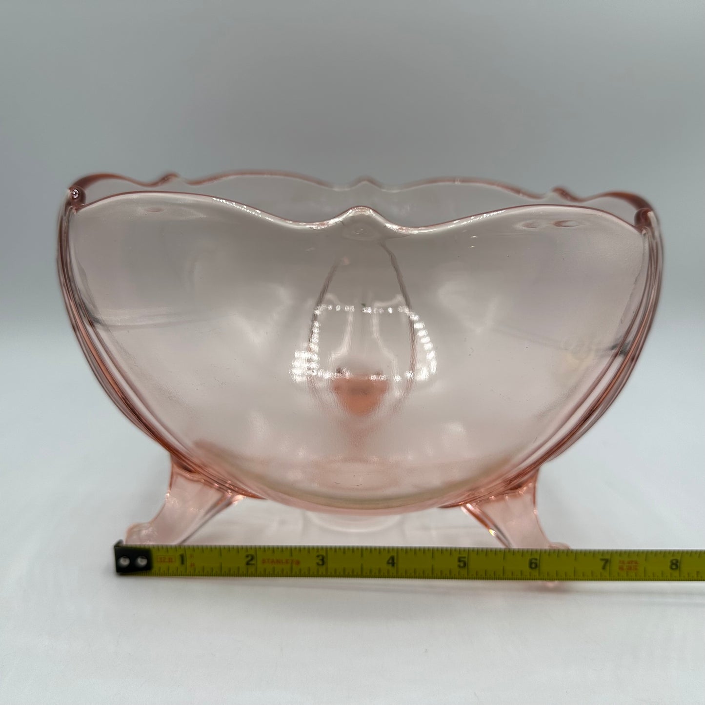 Lancaster Petal Pink 5 1/2" 3 Toed Rose Bowl 1930s