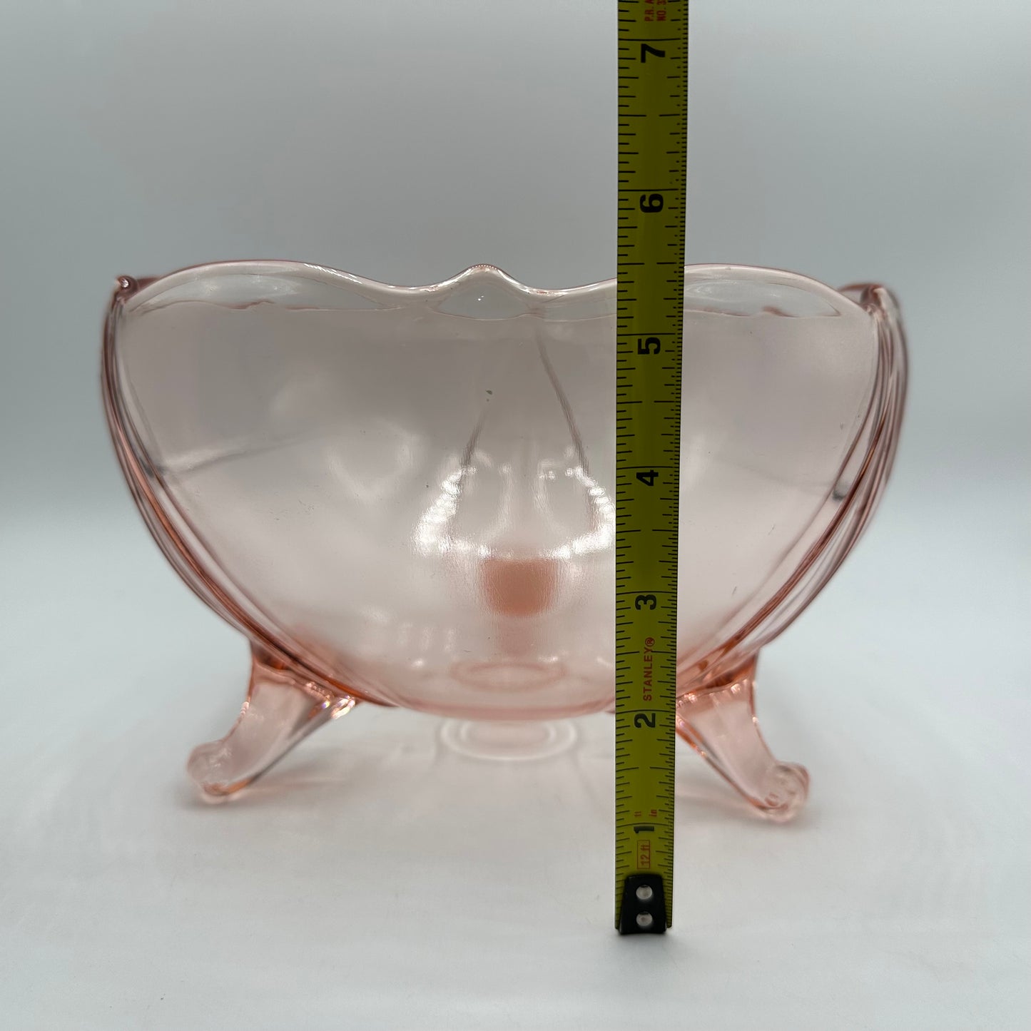 Lancaster Petal Pink 5 1/2" 3 Toed Rose Bowl 1930s