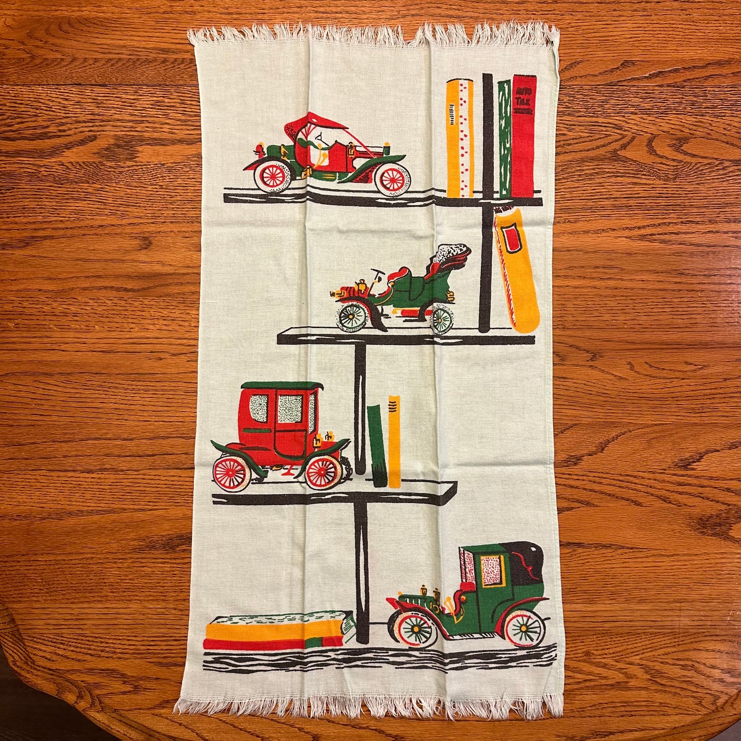 Vintage Cannon Kitchen Cloth Towels Antique Cars- Light Blue, Set of 2