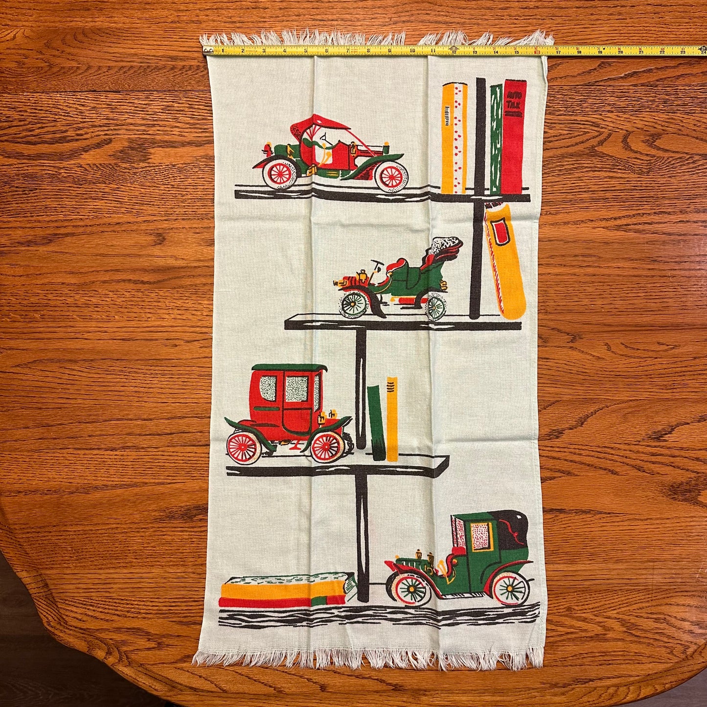 Vintage Cannon Kitchen Cloth Towels Antique Cars- Light Blue, Set of 2