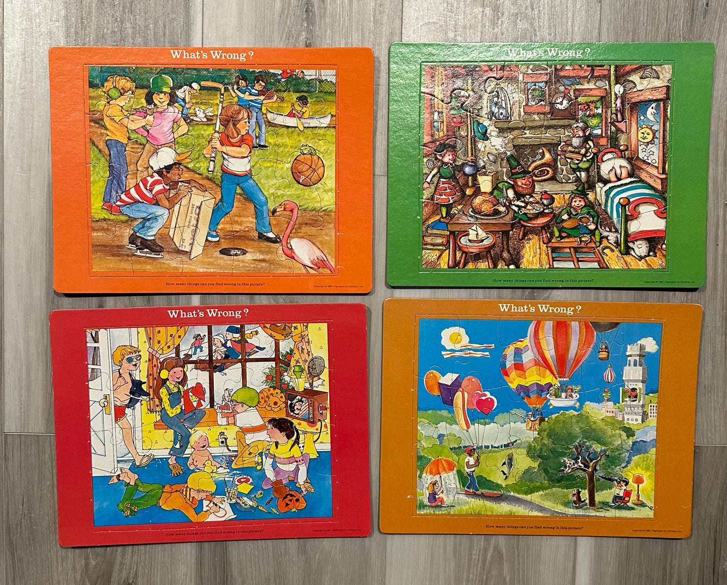 Highlights Whats Wrong? Puzzles, Set of 4