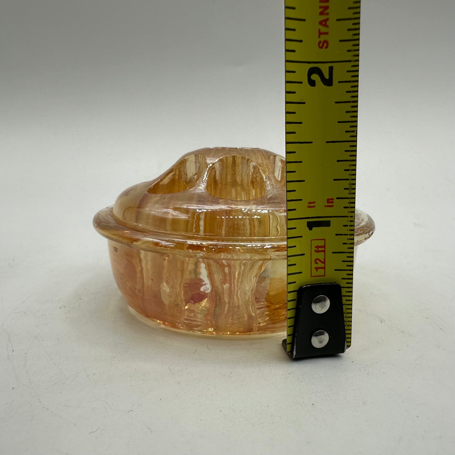 Marigold Iridescent Carnival Flower Frog, 8 Holes
