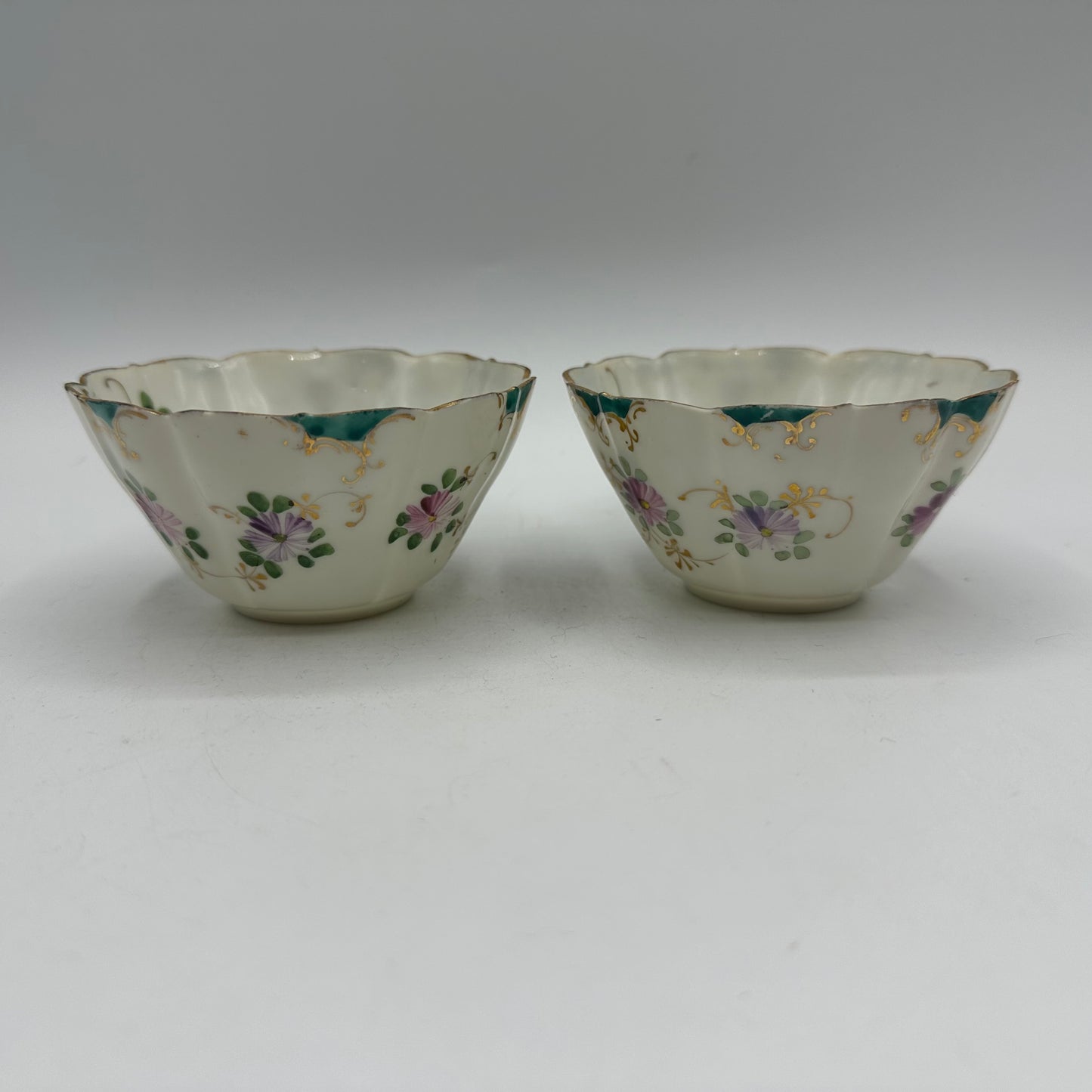Porcelain Tea Cup With Handpainted Floral Design, Set of 2